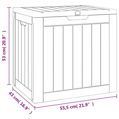 Garden Storage Box Black 55.5x43x53 cm Polypropylene