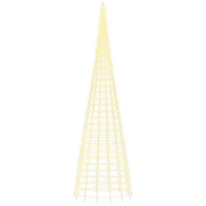 Christmas Tree Light on Flagpole 3000 LEDs Warm White 800 cm