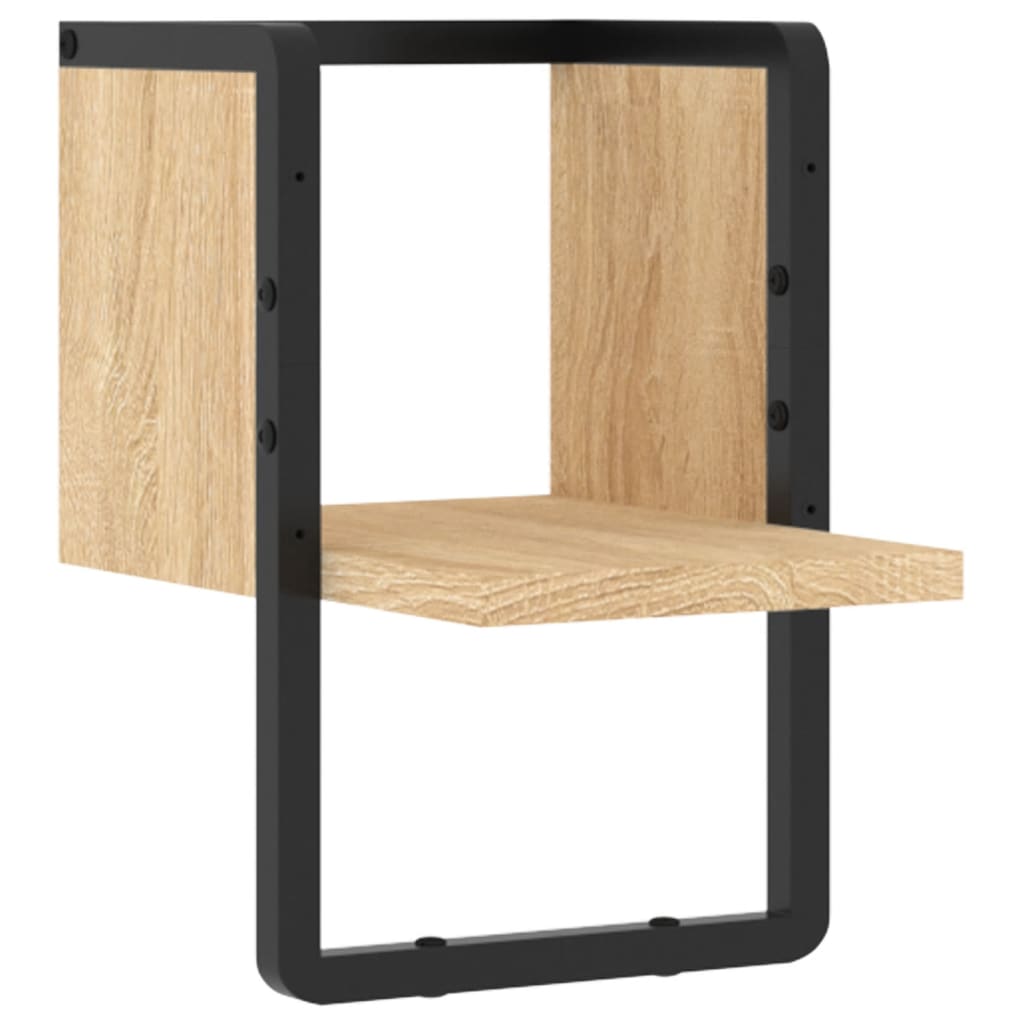 Wall Shelf with Bar Sonoma Oak 20x25x30 cm