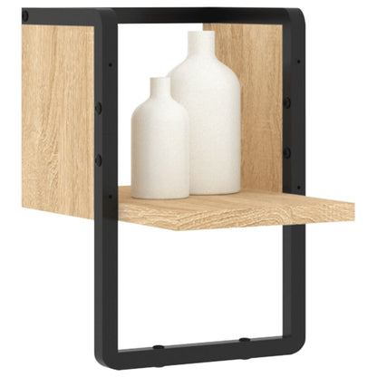 Wall Shelf with Bar Sonoma Oak 20x25x30 cm