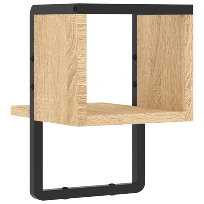 Wall Shelf with Bar Sonoma Oak 20x25x30 cm