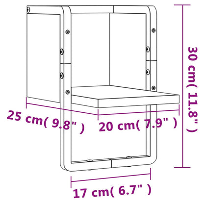 Wall Shelf with Bar Smoked Oak 20x25x30 cm