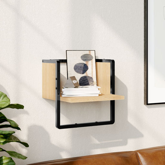 Wall Shelf with Bar Sonoma Oak 30x25x30 cm