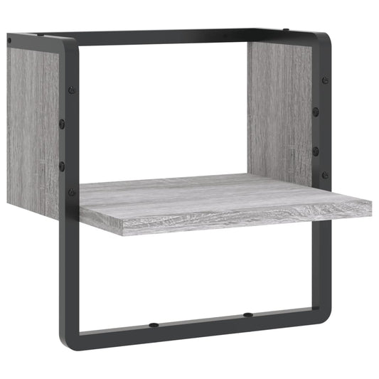 Wall Shelf with Bar Grey Sonoma 30x25x30 cm