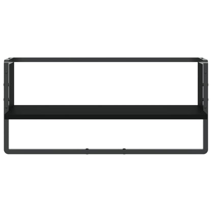 Wall Shelf with Bar Black 65x25x30 cm