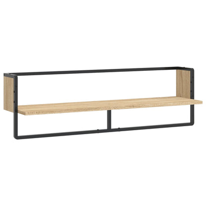 Wall Shelf with Bar Sonoma Oak 100x25x30 cm