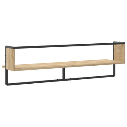 Wall Shelf with Bar Sonoma Oak 100x25x30 cm