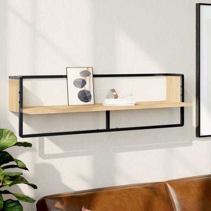 Wall Shelf with Bar Sonoma Oak 100x25x30 cm