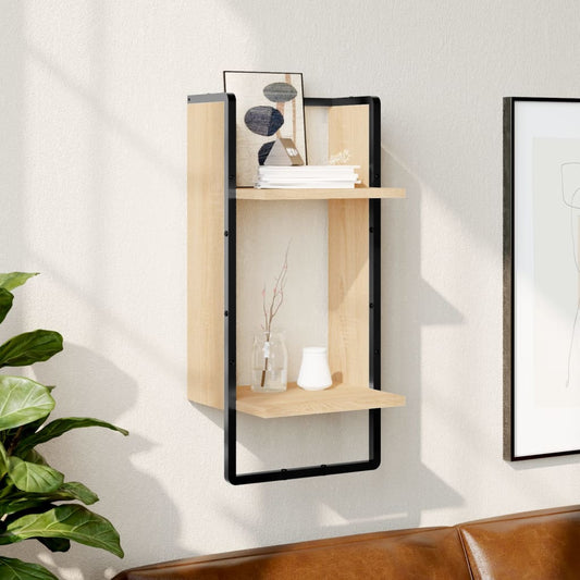 Wall Shelf with Bar Sonoma Oak 30x25x65 cm