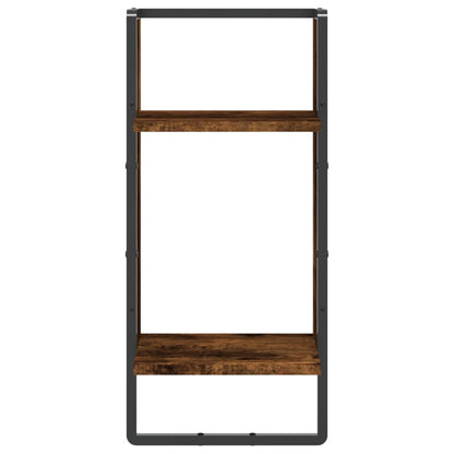 Wall Shelf with Bar Smoked Oak 30x25x65 cm