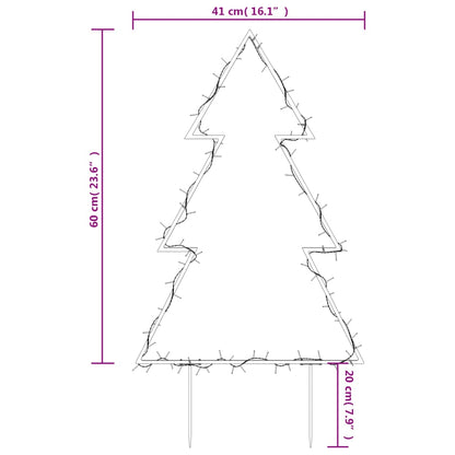 Christmas Light Decoration with Spikes Tree 80 LEDs 60 cm