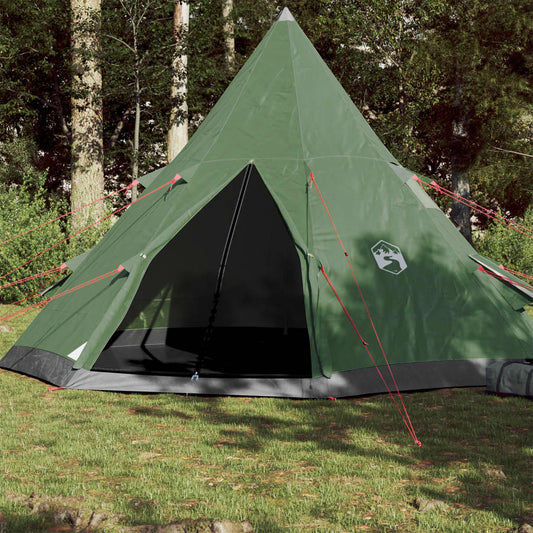 Camping Tent 4 Persons Green 367x367x259 cm 185T Taffeta