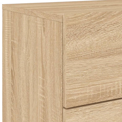 Wall-mounted Bedside Cabinet with LED Lights Sonoma Oak