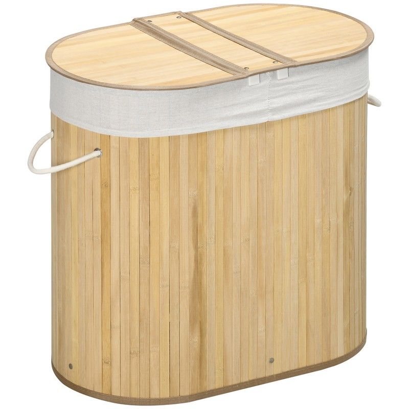 Homcom Bamboo Laundry Basket With Lid