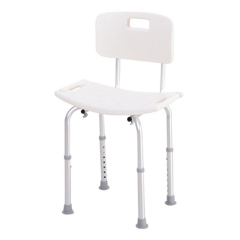 Homcom Bath Chair Shower Stool Safety Seat Bathroom Adjustable Positions Elderly Aids