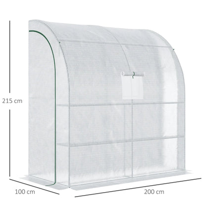 Outsunny Walk-In Lean to Wall Greenhouse w/Window