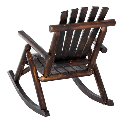 Outsunny Outdoor Fir Wood Rustic Patio Adirondack Rocking Chair Traditional Rustic Style & Pure Comfort