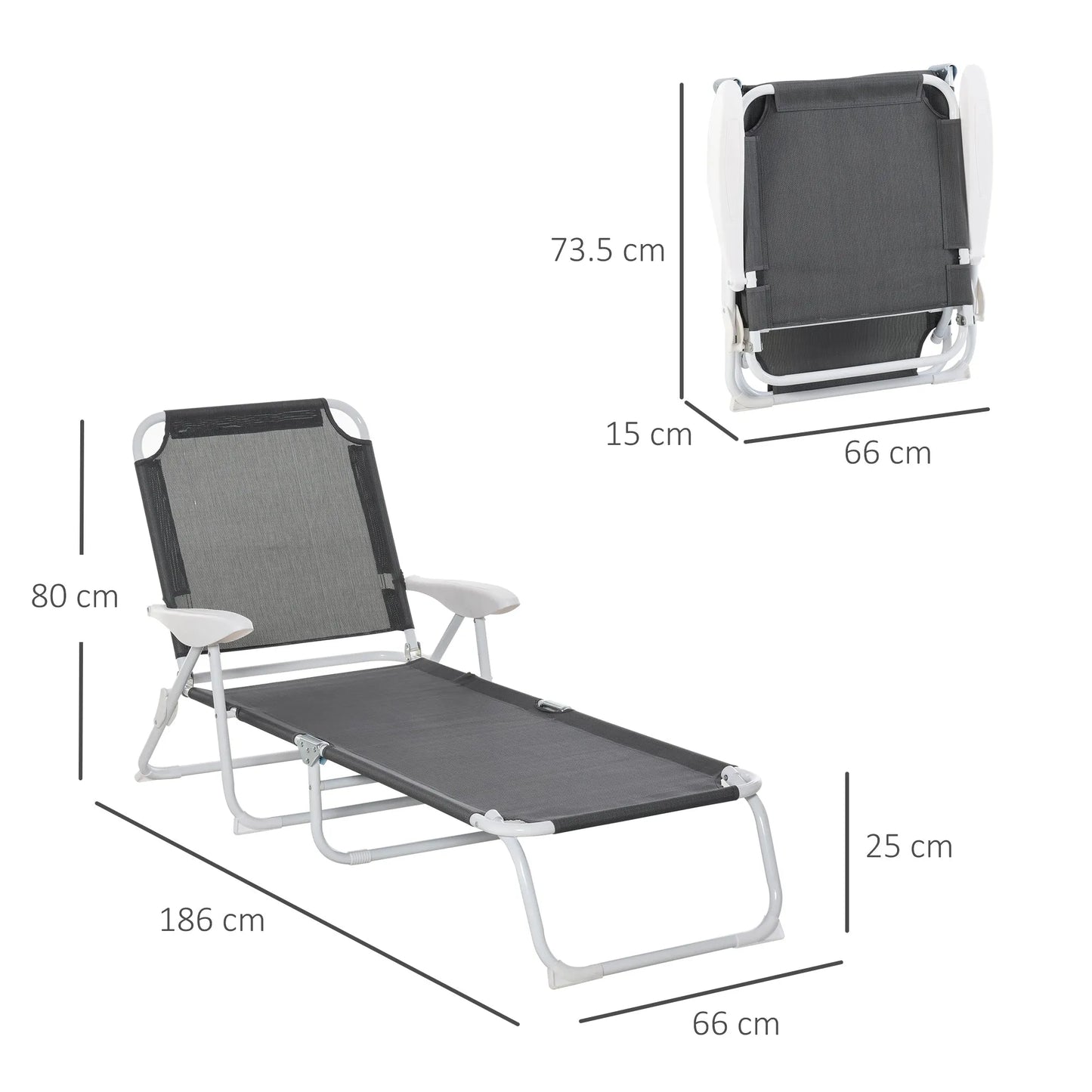 Outsunny Foldable Sun Lounger