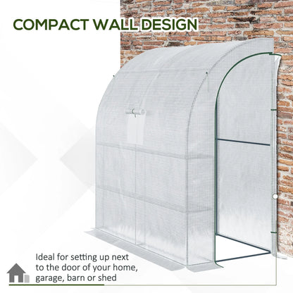 Outsunny Walk-In Lean to Wall Greenhouse w/Window