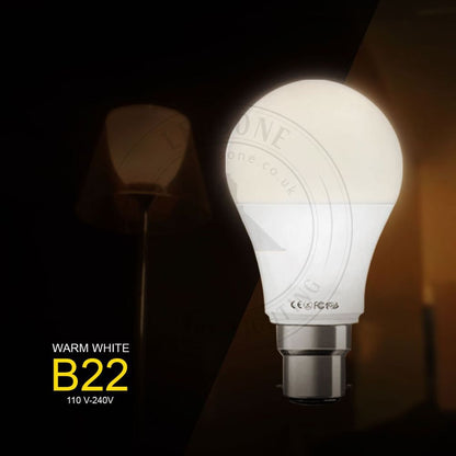 B22 15W Energy Saving Warm White LED Light Bulbs A60 B22 Screw-in non dimmable bulbs