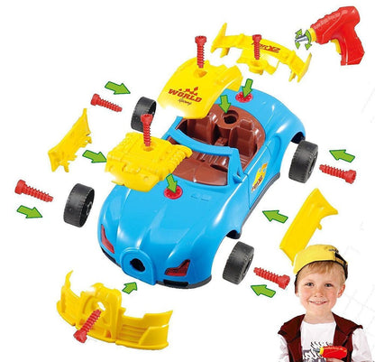 SOKA 30 PC Racing Car Take-A-Part Toy for Kids with Tool Drill Light & Sound