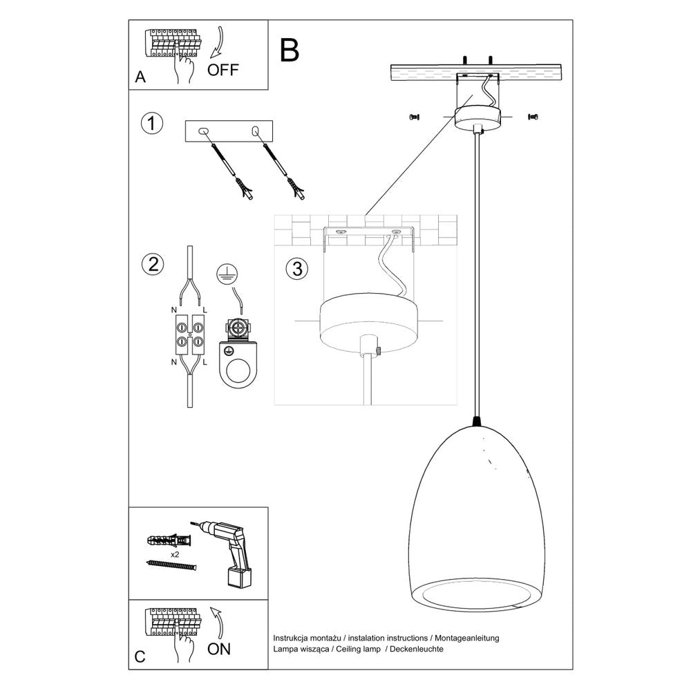 Pendant lamp ceramics Bukano modern Design E27