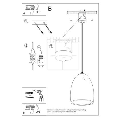 Pendant lamp ceramics Bukano modern Design E27