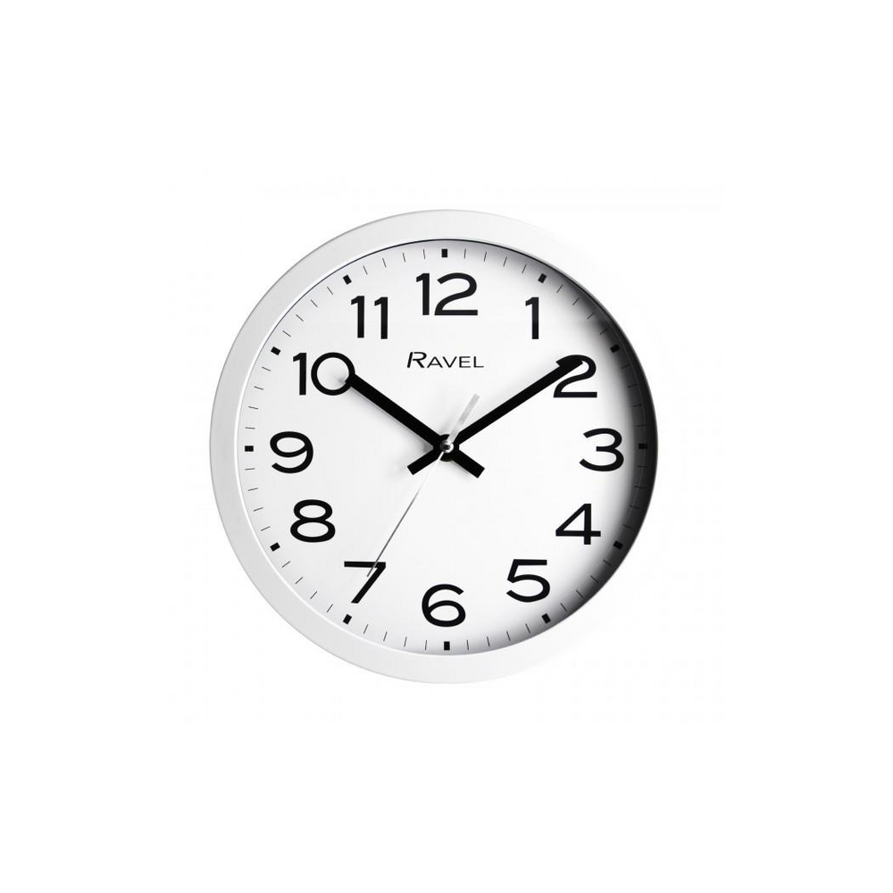 Ravel 25cm White Dial White Wall Clock R.WC.25.4