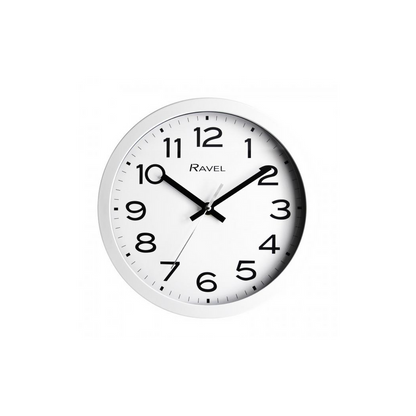 Ravel 25cm White Dial White Wall Clock R.WC.25.4