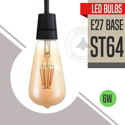 10Pack E27 LED Edison Dimmable Vintage Amber Glass Warm white 2700K Light Bulb