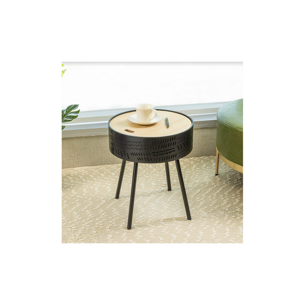 Lift Top Round Side Table - SLENDER