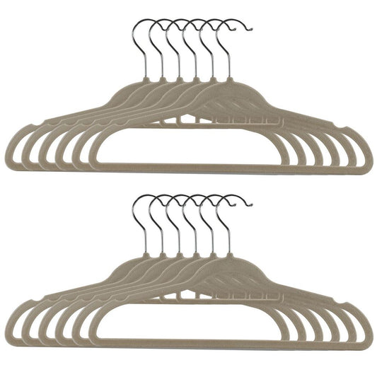 10x10 Pk Adult Flocked Hangers - Grey (100 Hangers) DGI-4020