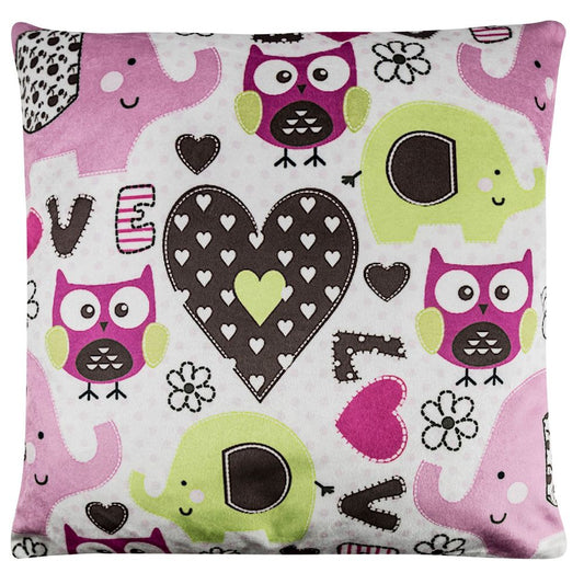 Velvet Animal Cusion Cover 45x45cm  - Owl Design