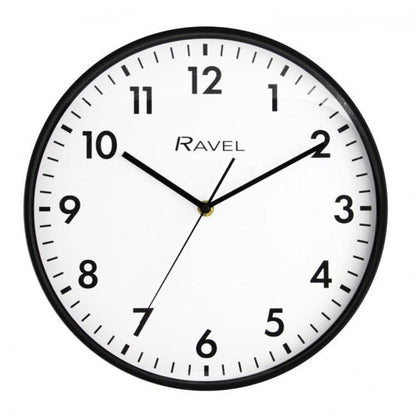 Ravel 30cm White Dial Black Wall Clock R.WC.30.3