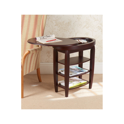 Swivel Top Side Table - Mahogany