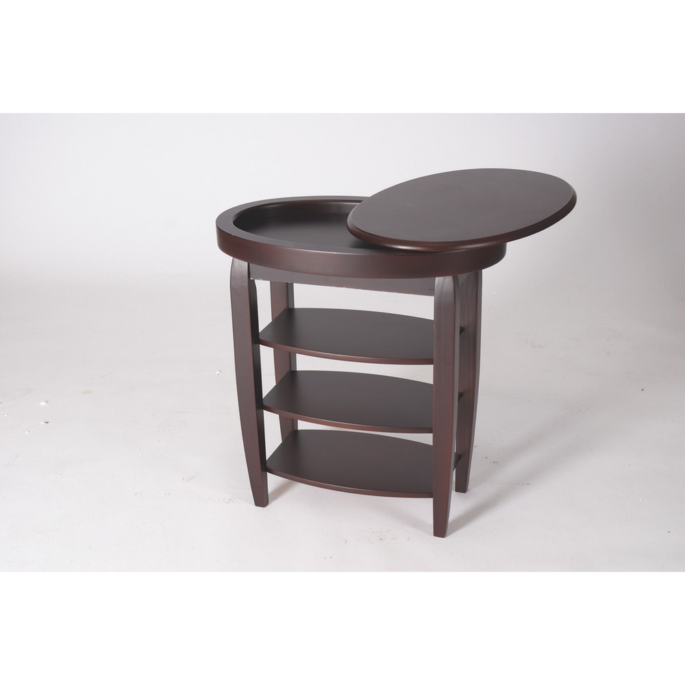 Swivel Top Side Table - Mahogany