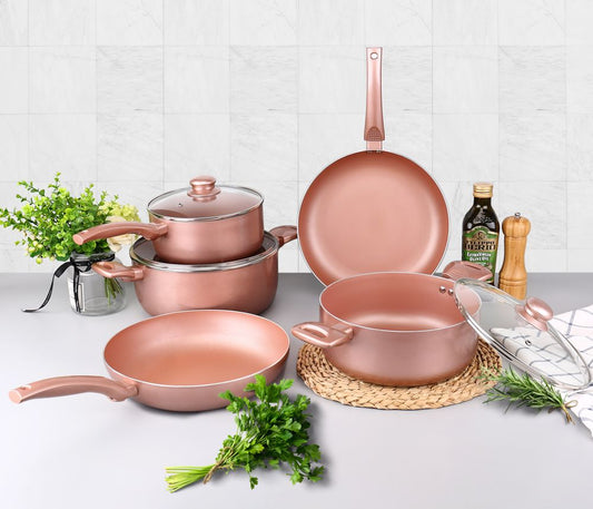 8pc Rose Gold Pan Set