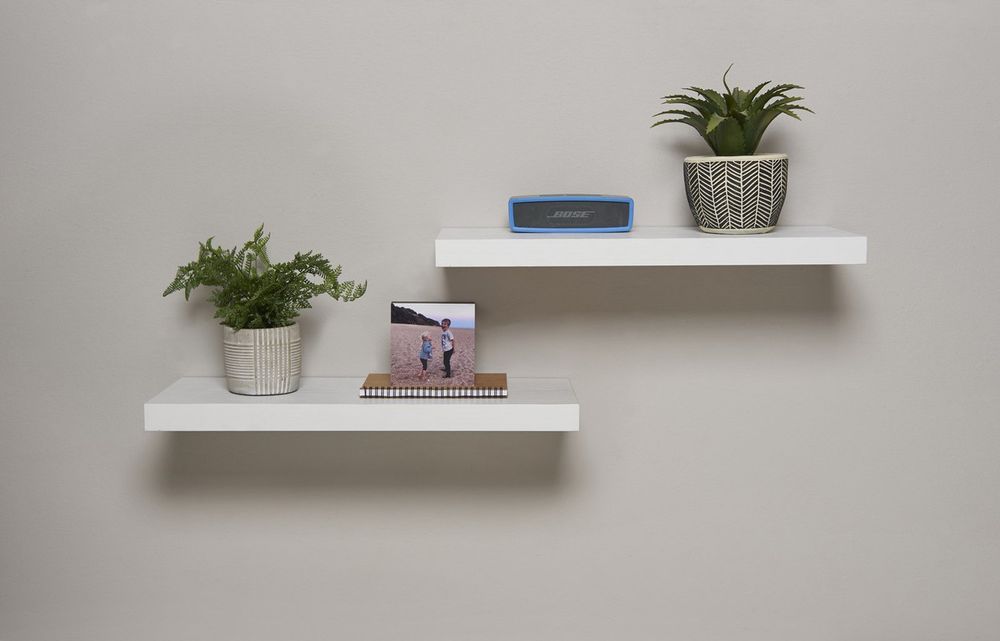 Pack of 2 60cm Floating Shelves - White