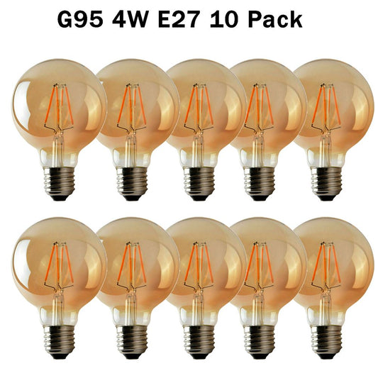 10Pack E27 LED Edison Dimmable Vintage Amber Glass Warm white 2700K Light Bulbs