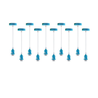 10 Pack Industrial Pendant Light Fitting, lampshade addable E27 Lamp Holder Fitting Set with PVC Cable