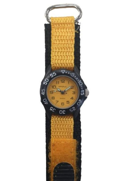 Imperial Kid's Yellow Mini Dial with Velcro Strap Easy Fasten Watch IMP428Y