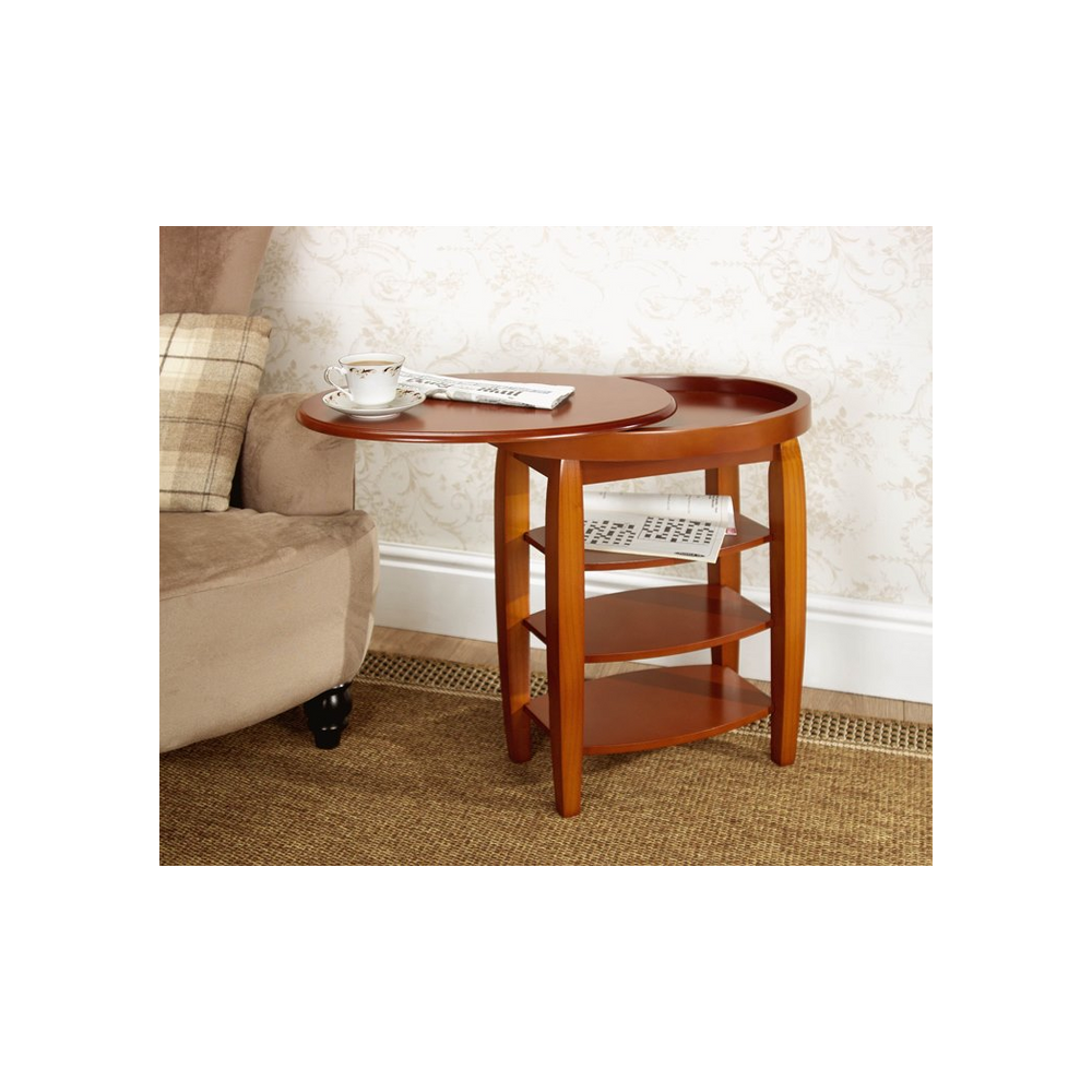 Swivel Top Side Table - Lt Oak