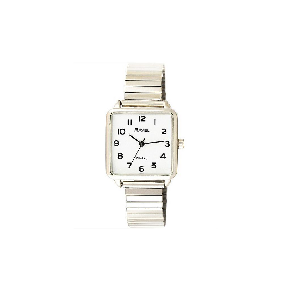 Ravel Women's Classic Rectangular Dial Silver Expander Bracelet Watch R0239.02.2