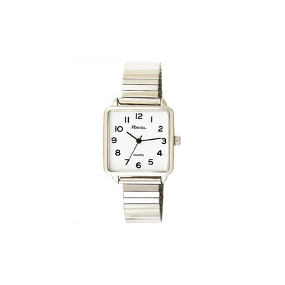 Ravel Women's Classic Rectangular Dial Silver Expander Bracelet Watch R0239.02.2