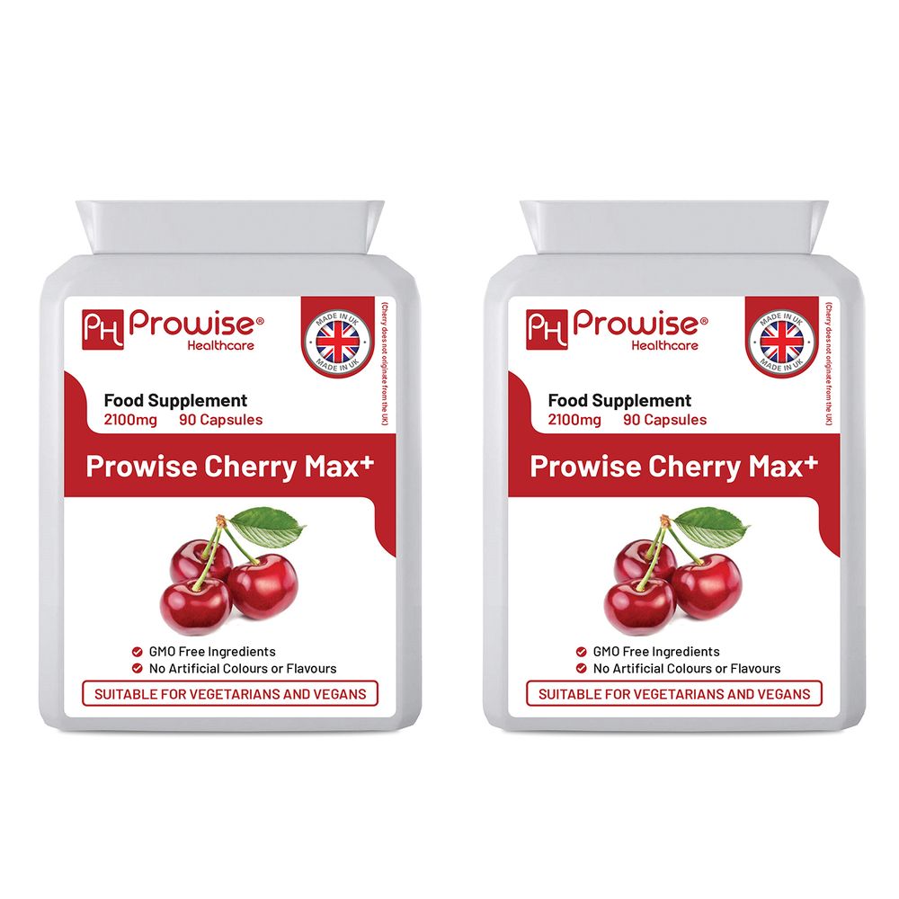 Cherry Max+ 2100mg (Pack of 2) 90 Vegan Capsules High Strength I Made in The UK