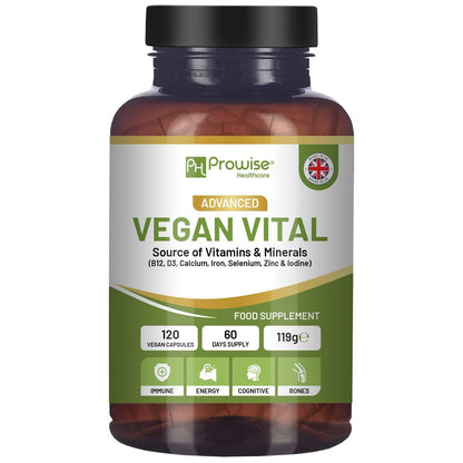 Vegan Vital Multivitamins and Minerals | 120 Vegan Multivitamin Capsule  by Prowise Healthcare