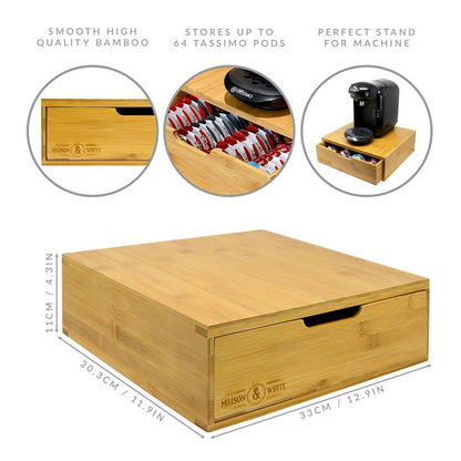 Bamboo 64 Tassimo Coffee Pod Drawer | M&W