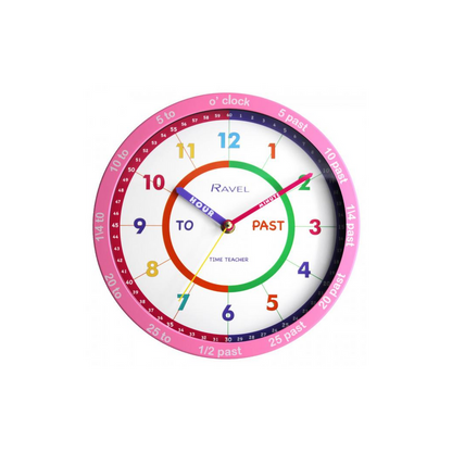 Ravel 25cm Time-Teacher Wall Clock - Pink R.KC.08