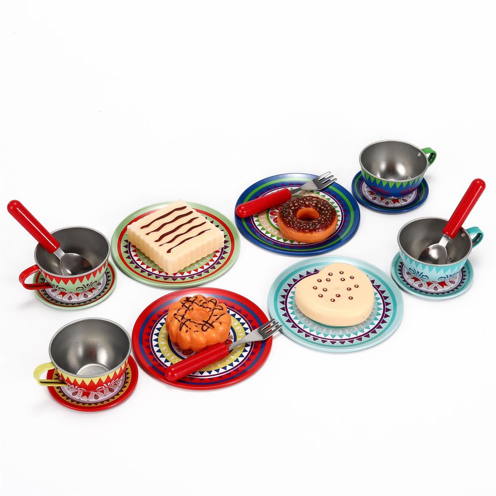 SOKA Vintage Design Metal Tea & Cakes Set Toy for Kids - 40 Pcs Classic style