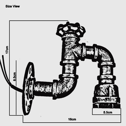 Vintage Industrial Water Pipe Lamp Retro Light Steampunk Wall Sconce